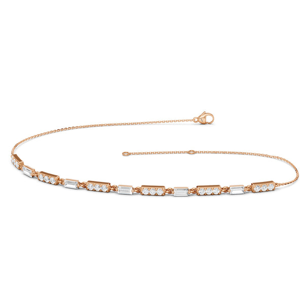 Emerald Link & Diamond Bar Bracelet