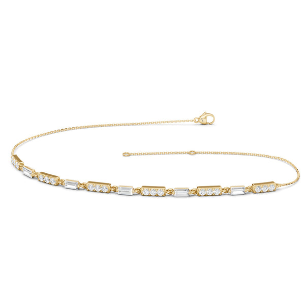 Emerald Link & Diamond Bar Bracelet