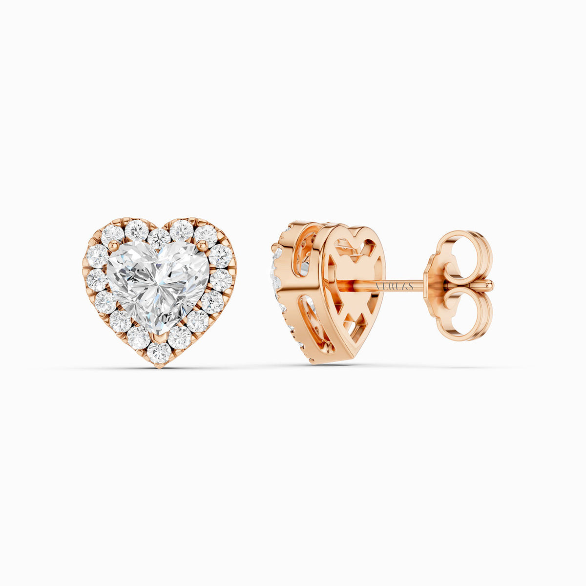 Heart-Cut Luxe Halo Studs