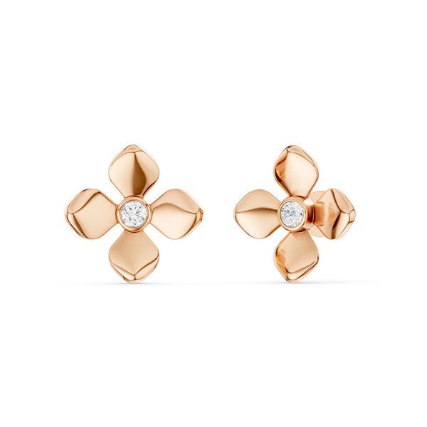 La Fleur Golden Petal Studs
