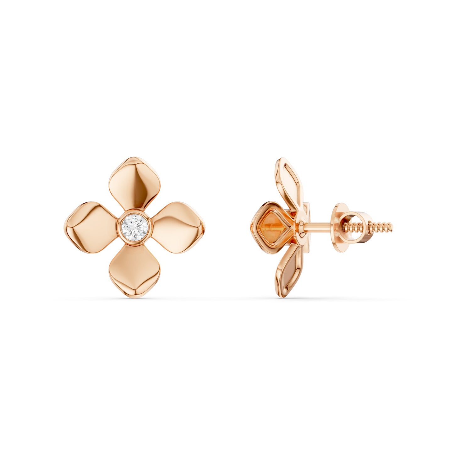 La Fleur Golden Petal Studs