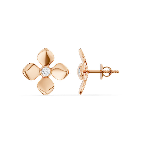 La Fleur Golden Petal Studs