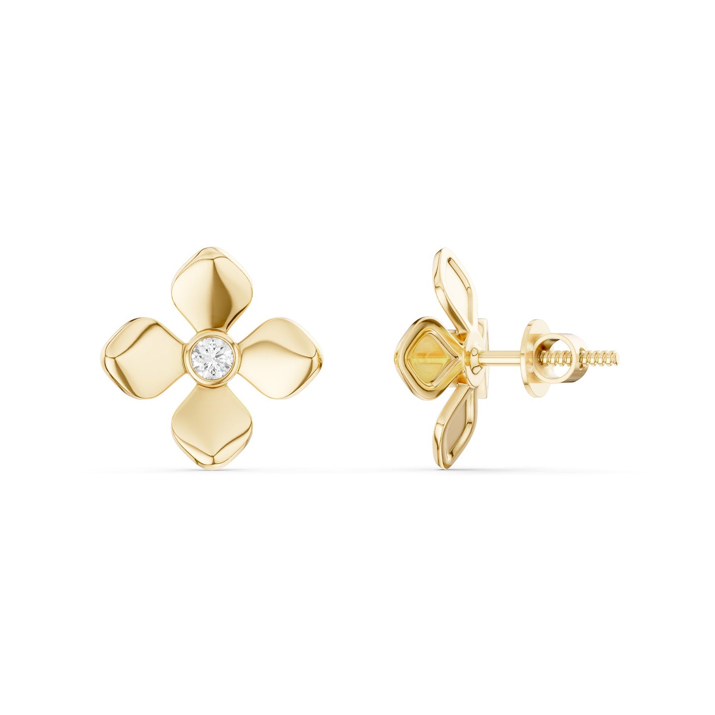 La Fleur Golden Petal Studs