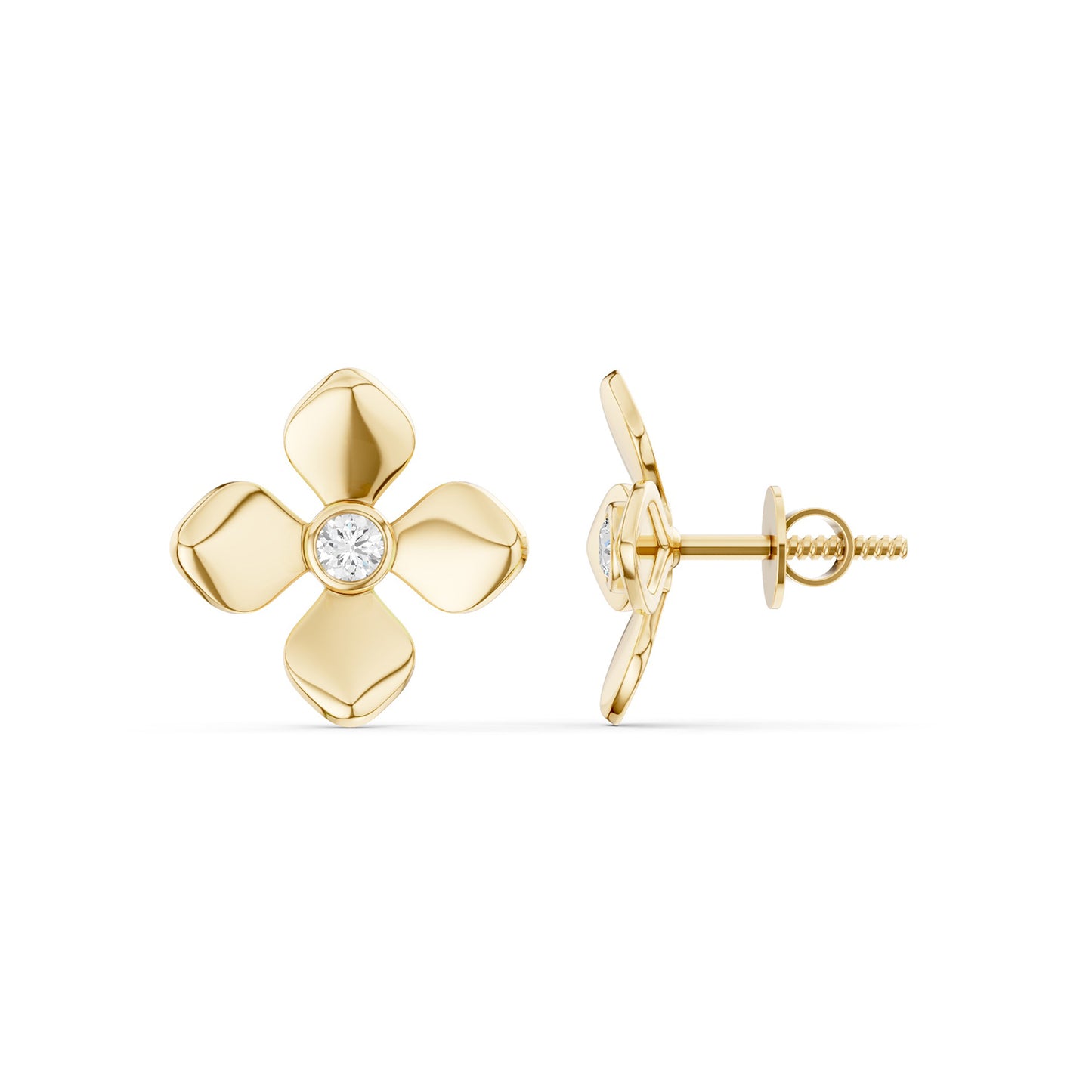 La Fleur Golden Petal Studs