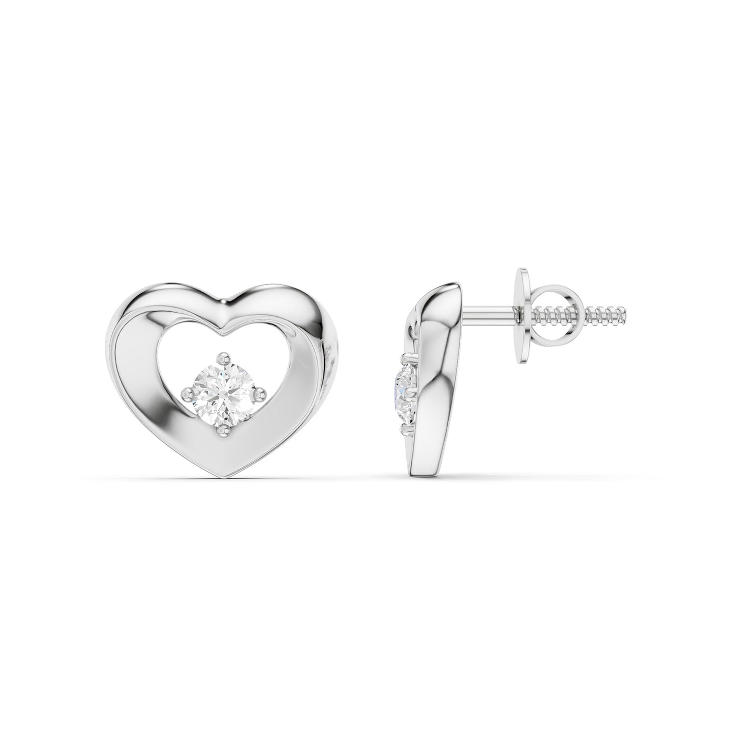 Petite Open Heart Studs