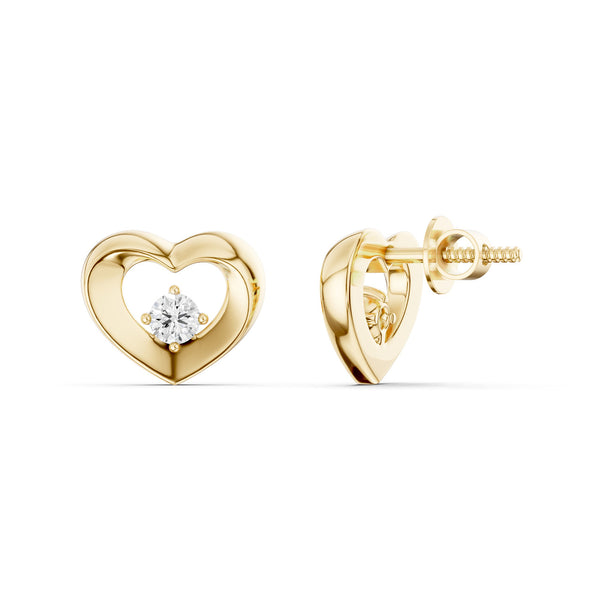 Petite Open Heart Studs