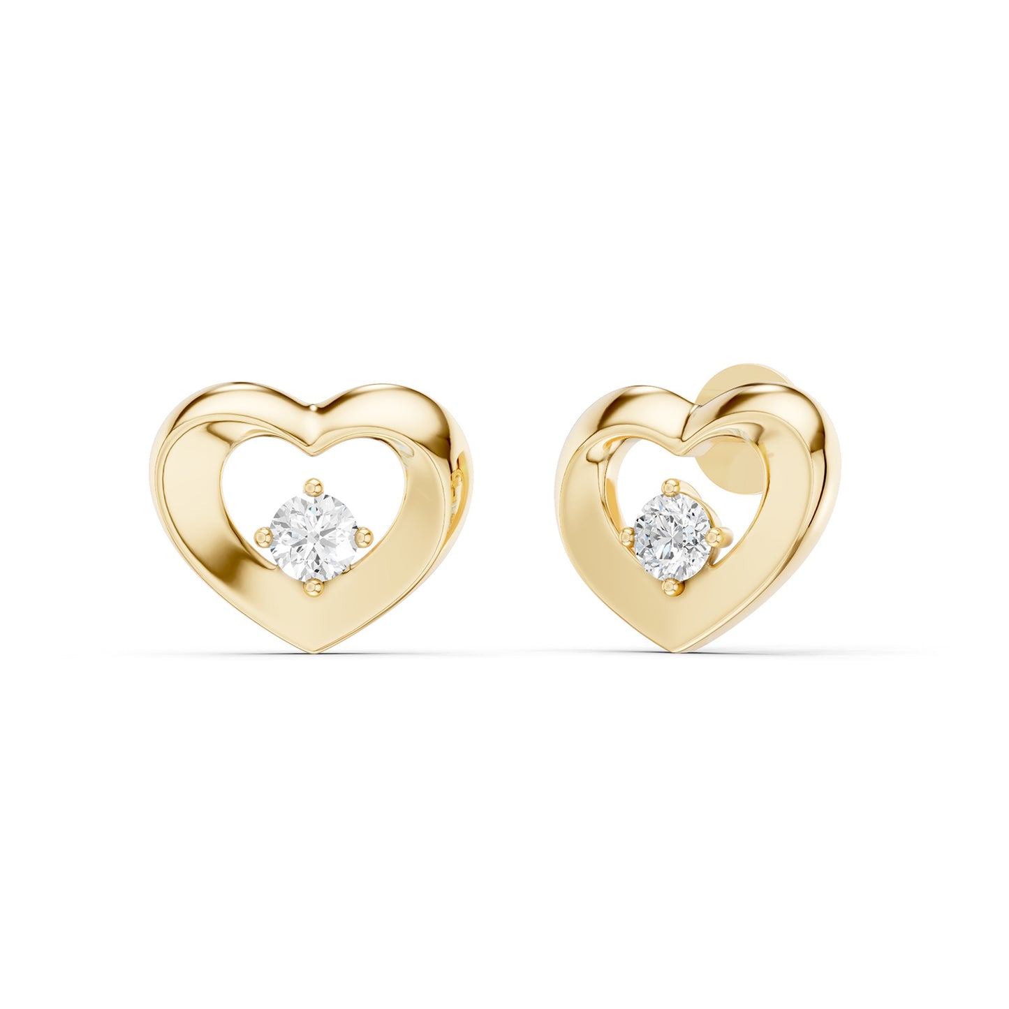 Petite Open Heart Studs
