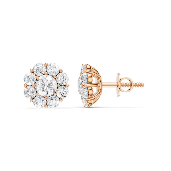 Floral Cluster Basket Studs