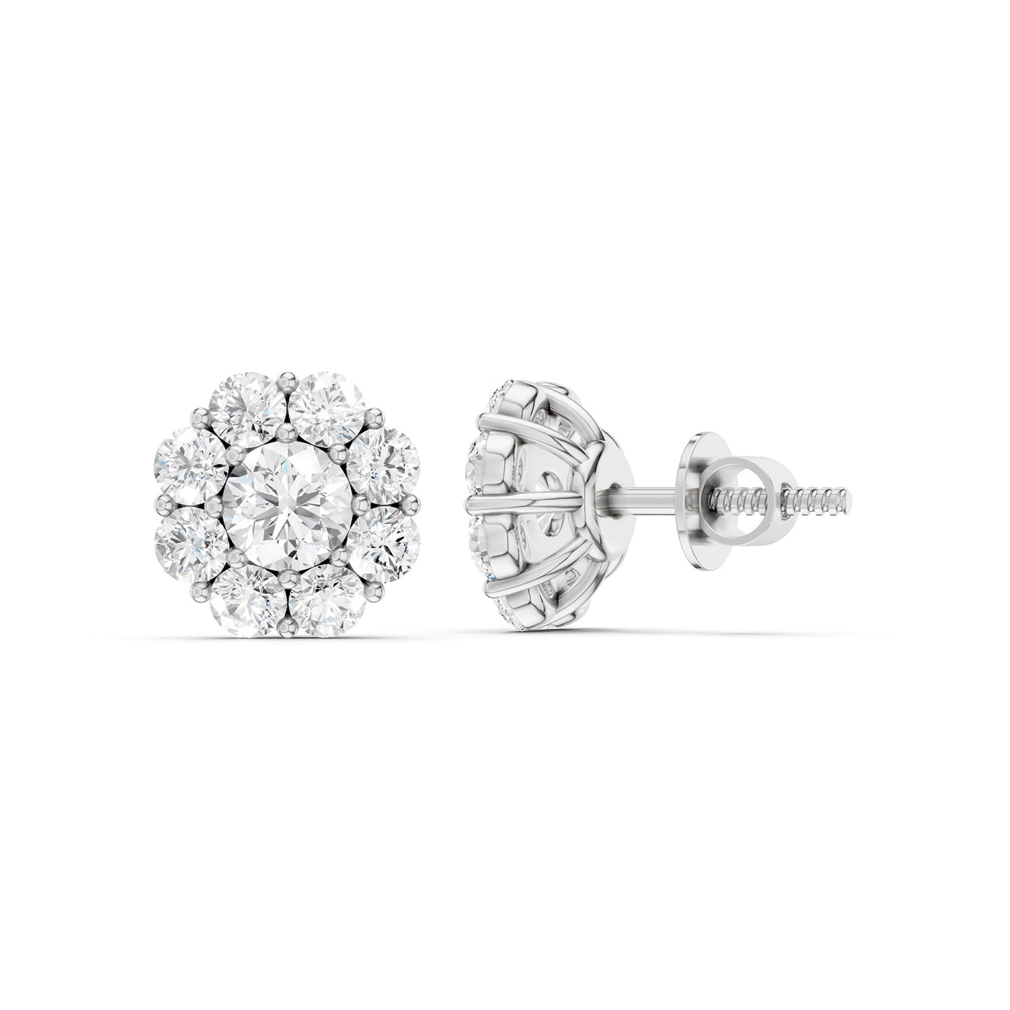 Floral Cluster Basket Studs