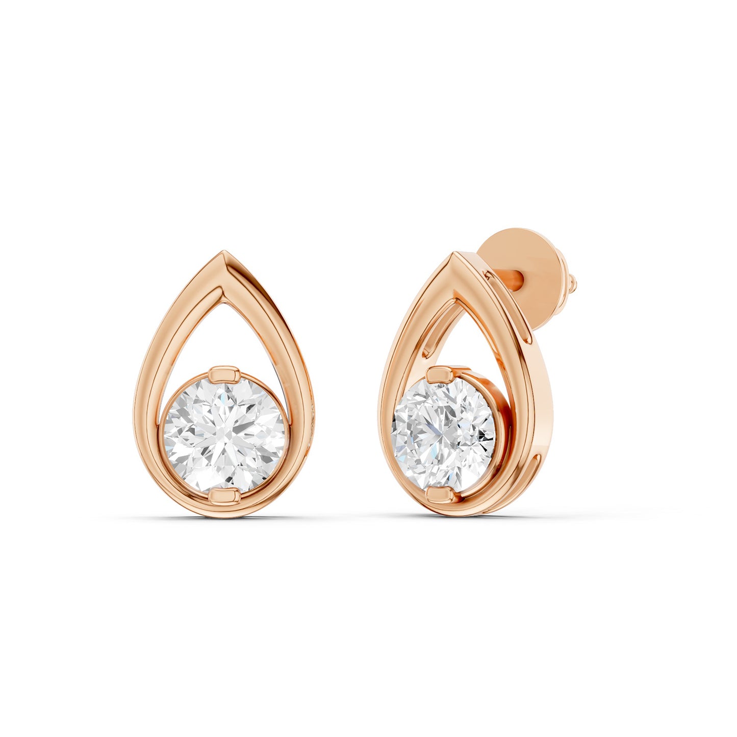 Teardrop Solitaire Studs