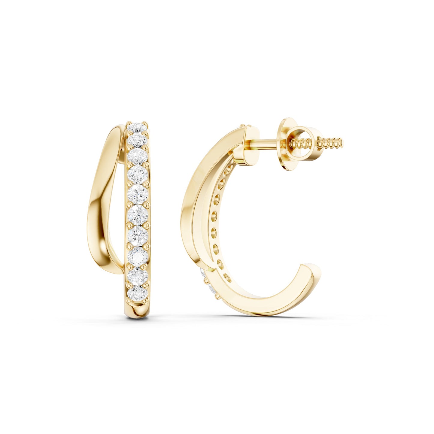 Double Wave Open Hoop Earrings