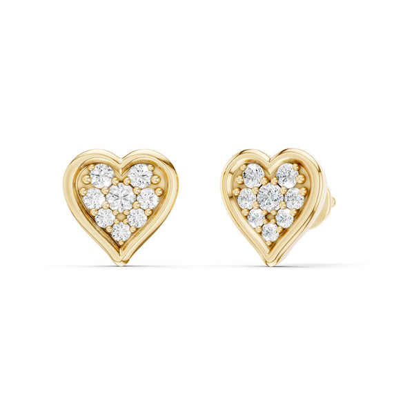 Diamond Heart Bezel-Set Studs
