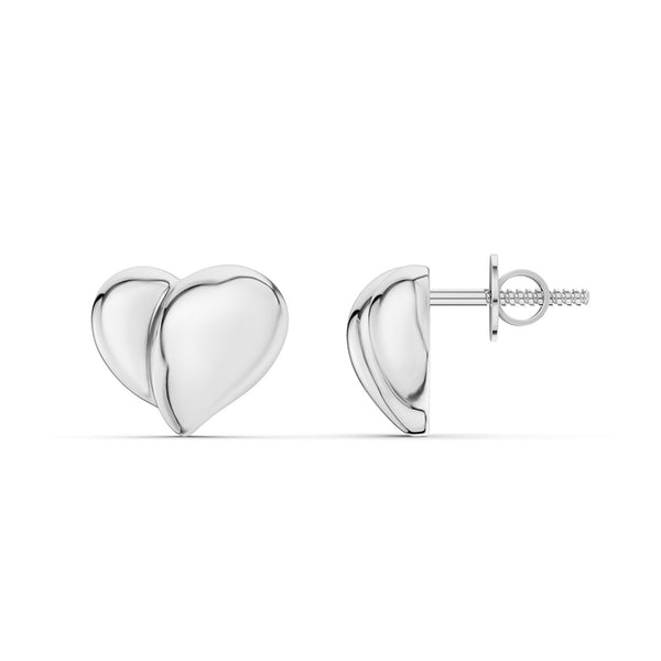Unfolded Gold Heart Studs