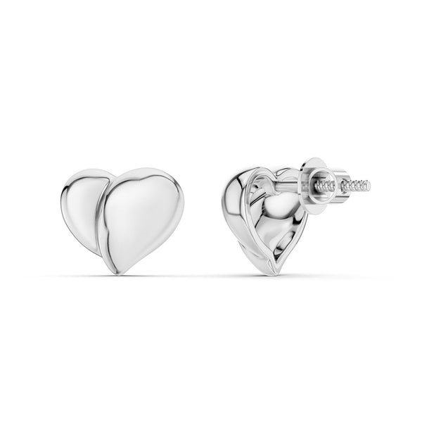 Unfolded Gold Heart Studs