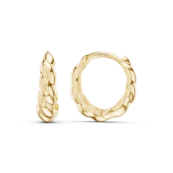 Twisted Rope Gold Huggie Hoops
