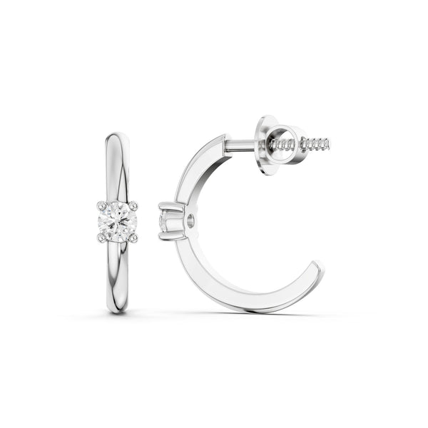 Solitaire Open-Hoop Earrings