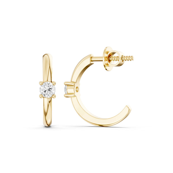 Solitaire Open-Hoop Earrings