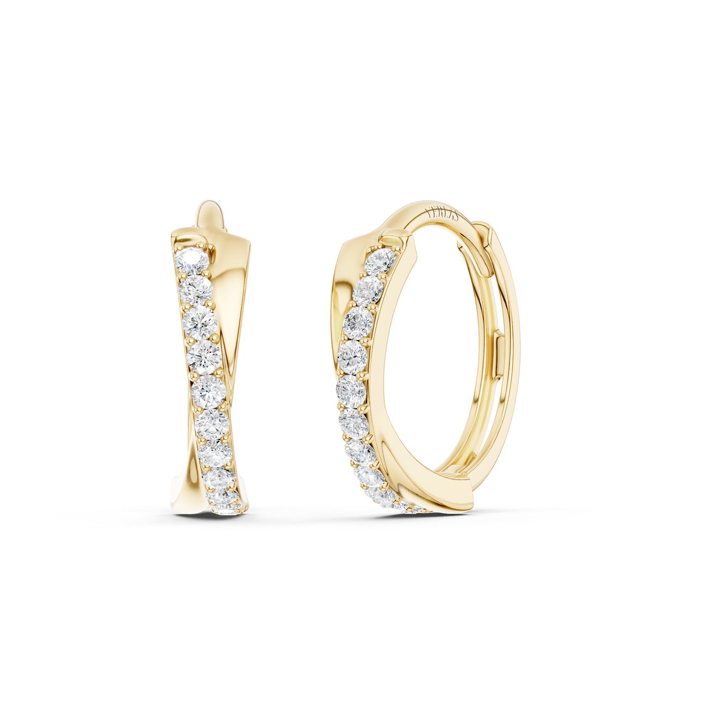 Twisted Huggie Hoop Earrings