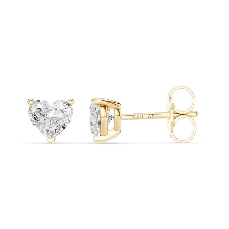 Heart-Cut Solitaire Studs Medium
