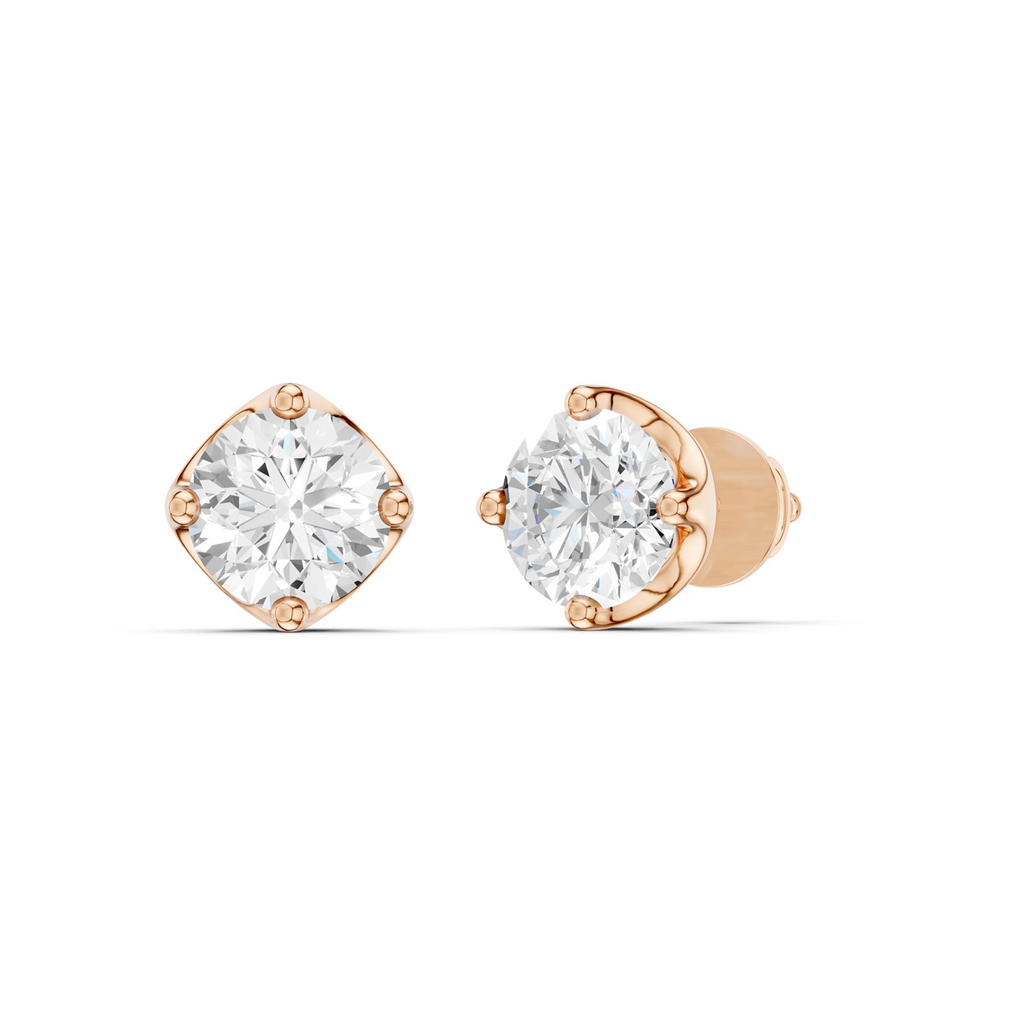 Cushion-Set Solitaire Studs