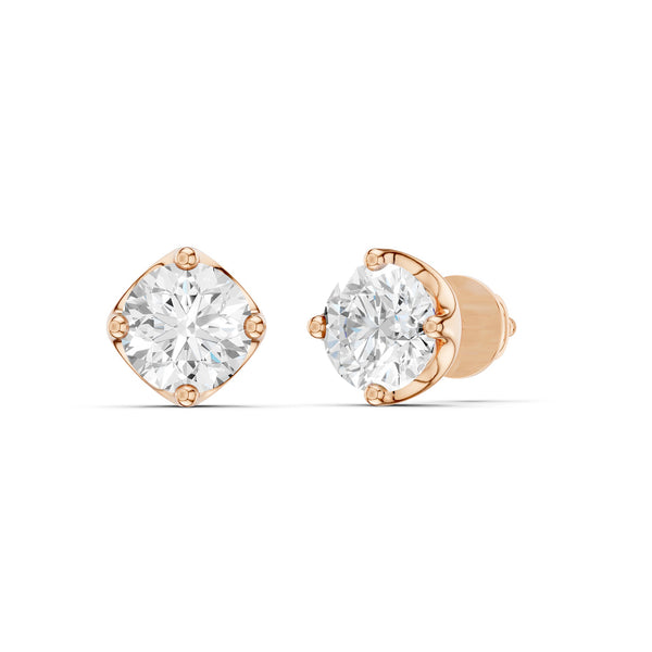 Cushion-Set Solitaire Studs