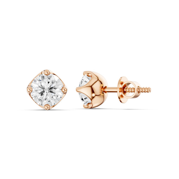 Cushion-Set Solitaire Studs