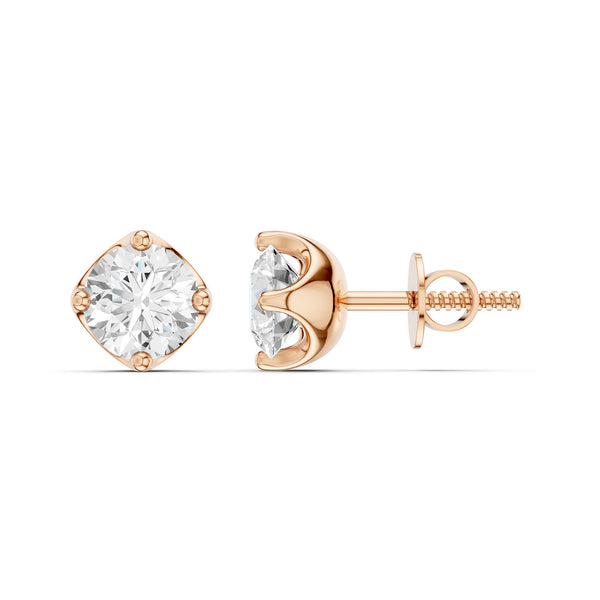 Cushion-Set Solitaire Studs