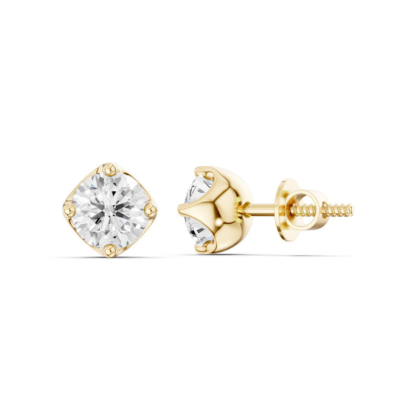 Cushion-Set Solitaire Studs