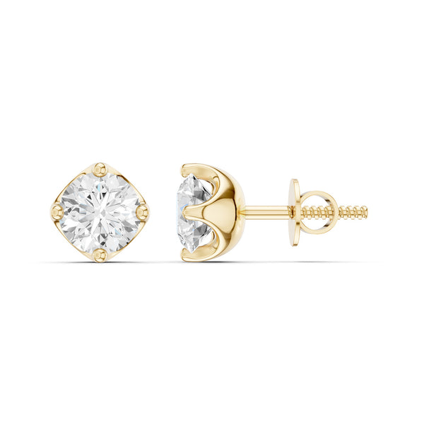 Cushion-Set Solitaire Studs