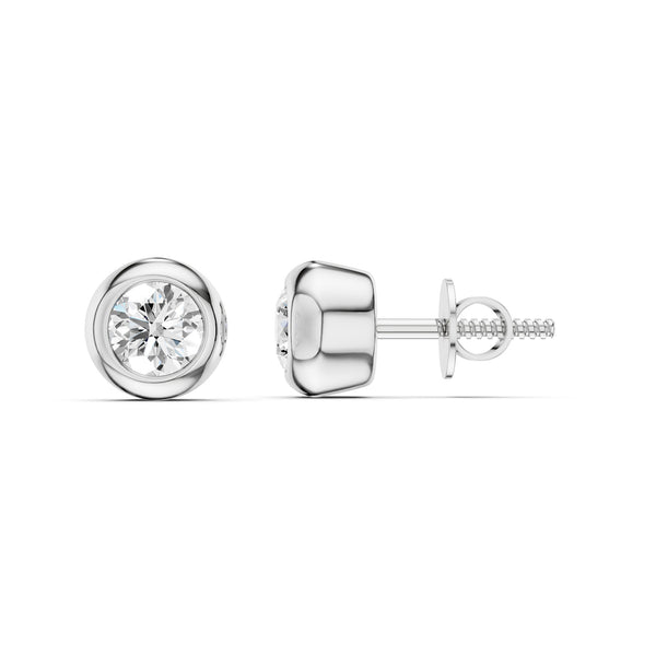 Faceted Thick Bezel Round Studs