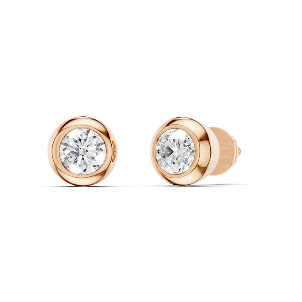 Faceted Thick Bezel Round Studs