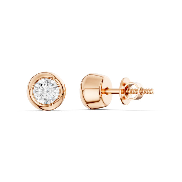 Faceted Thick Bezel Round Studs