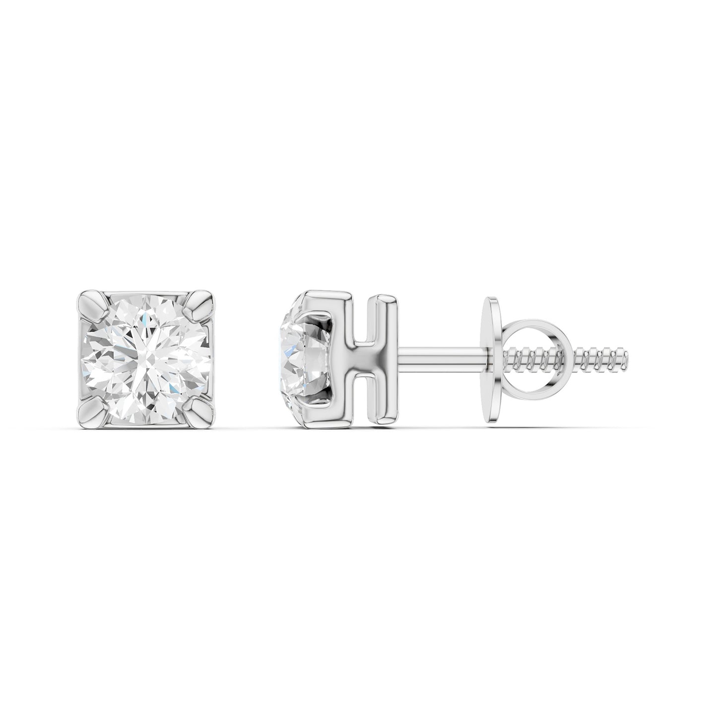 Faceted Round-Cut Open-H Studs