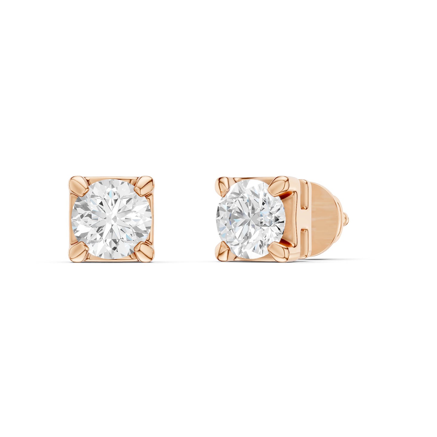 Faceted Round-Cut Open-H Studs