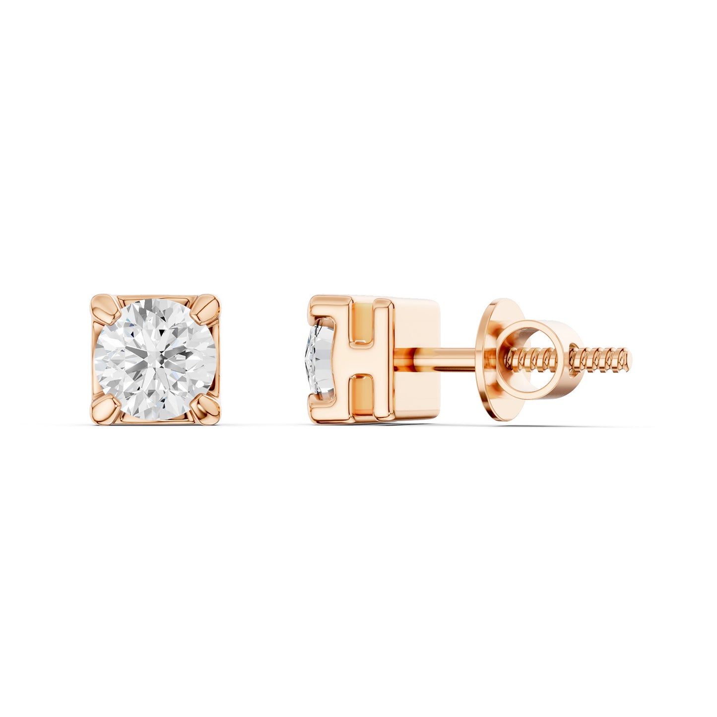 Faceted Round-Cut Open-H Studs