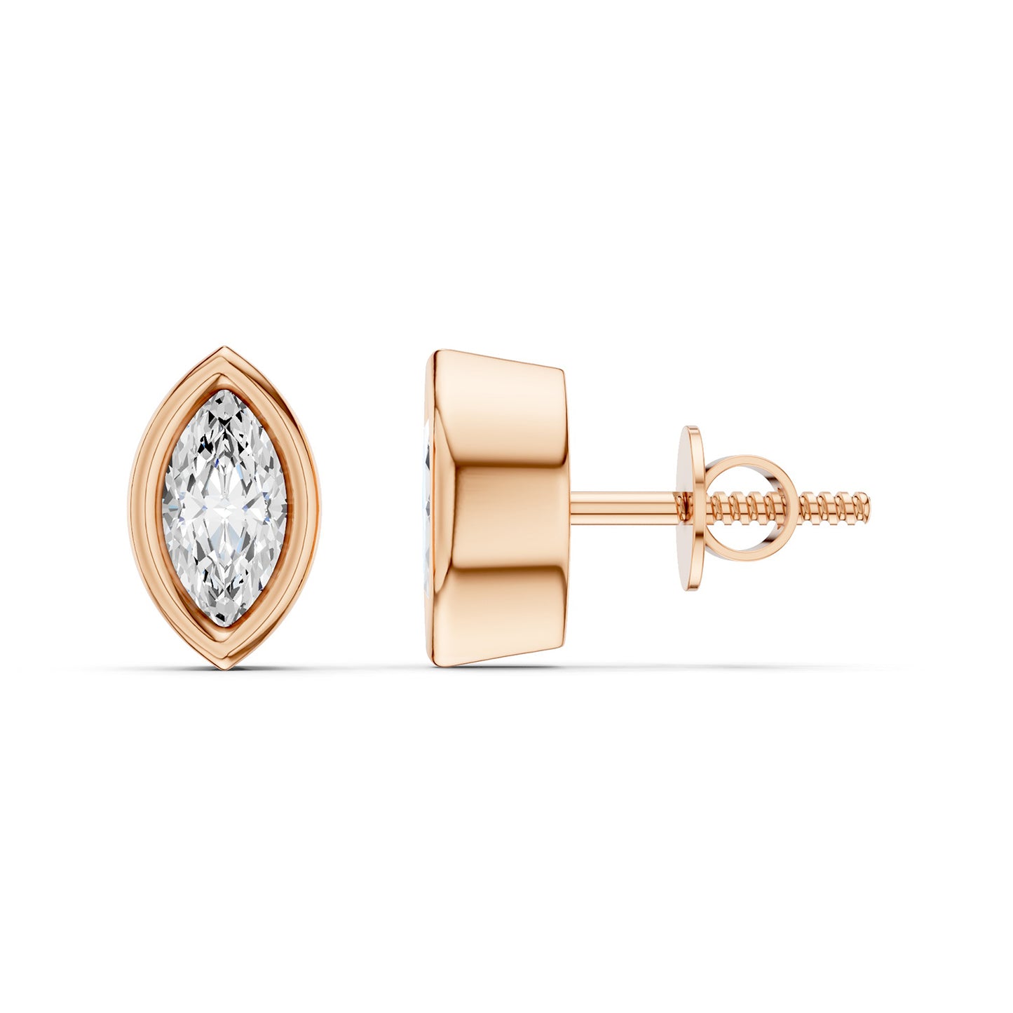 Marquise Bezel-Set Studs