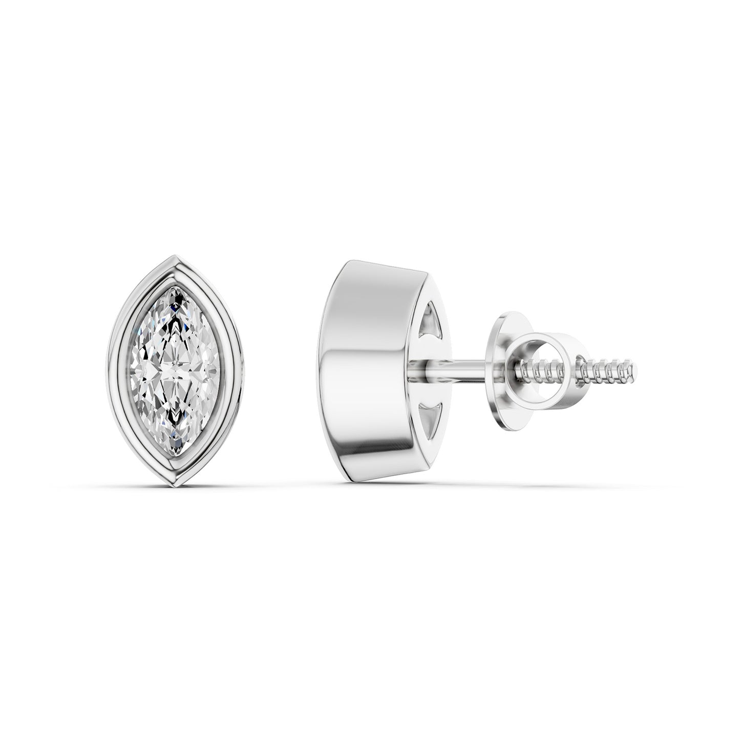 Marquise Bezel-Set Studs