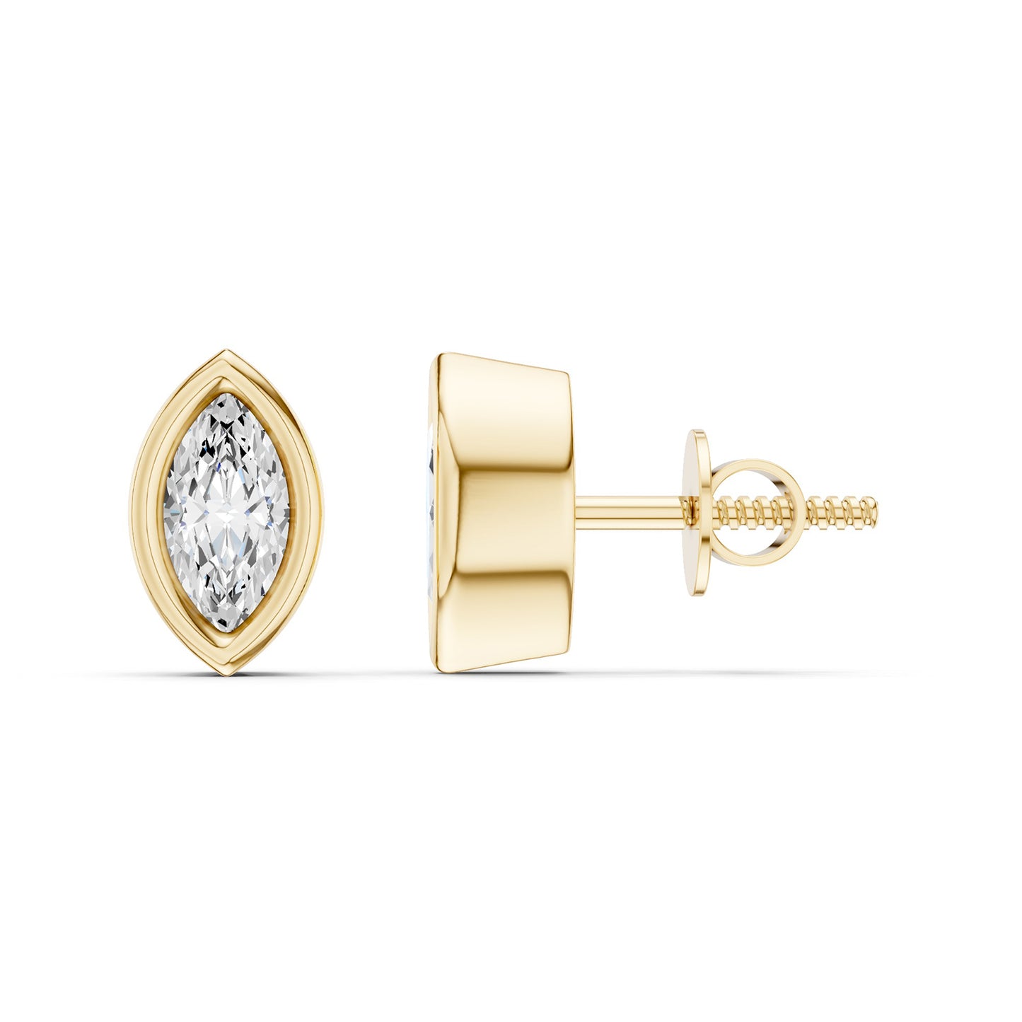 Marquise Bezel-Set Studs