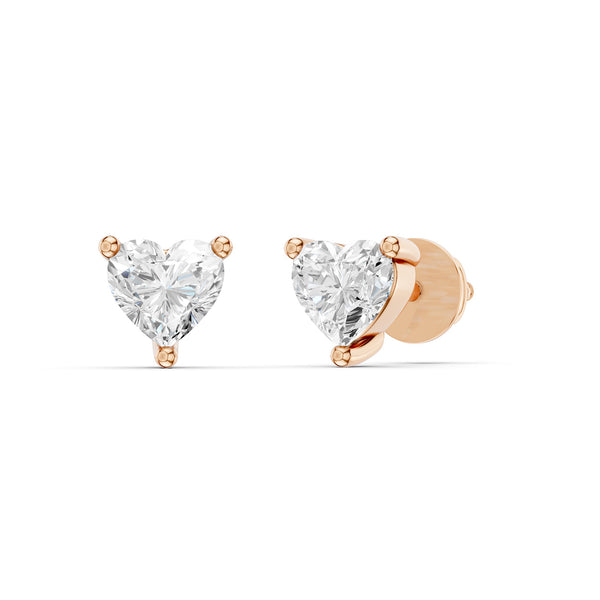 Heart Diamond Studs