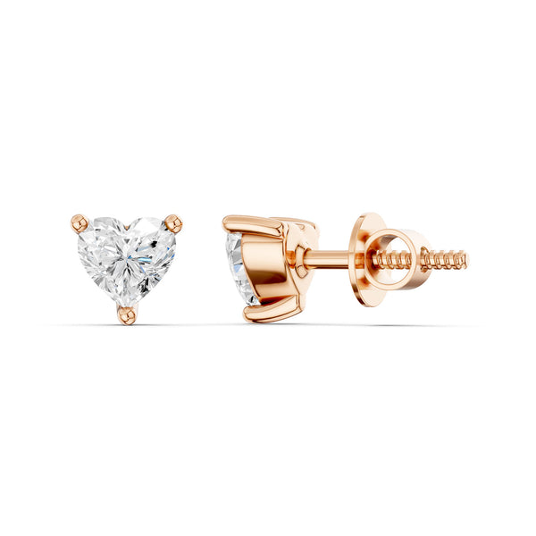 Heart Diamond Studs
