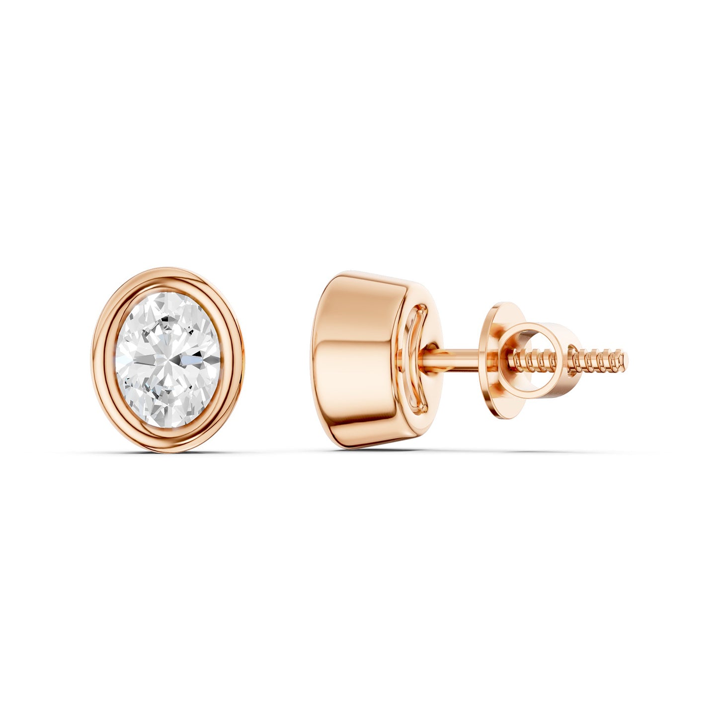 Faceted Bezel Oval Studs