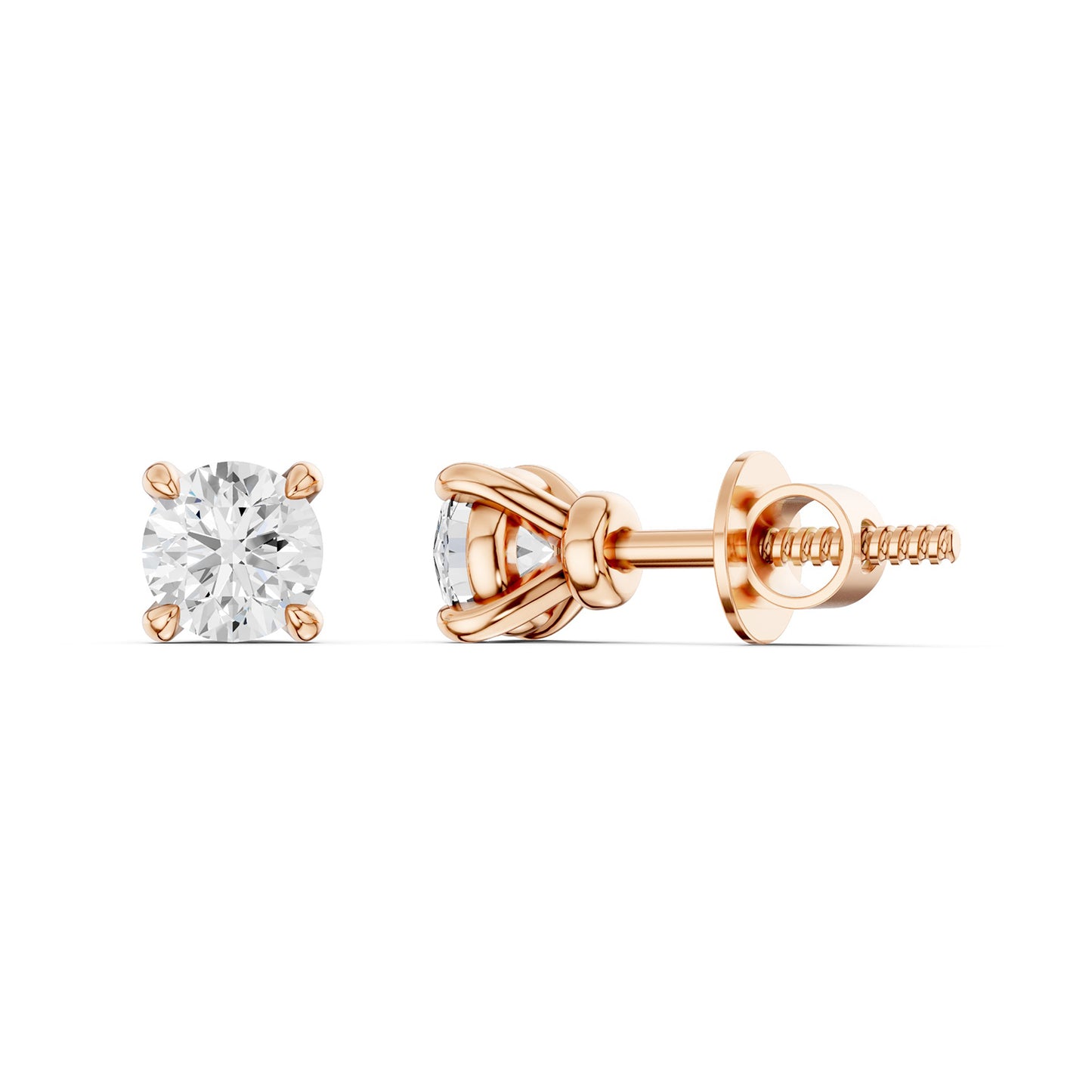4-Prong Round-Cut Studs