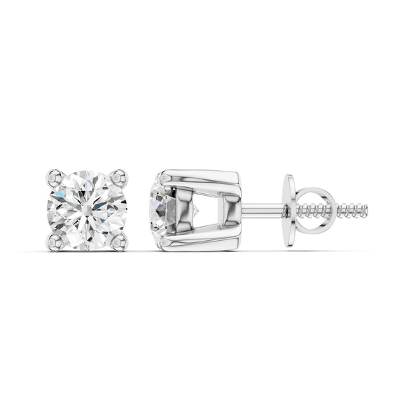 4-Prong Basket Round-Cut Studs