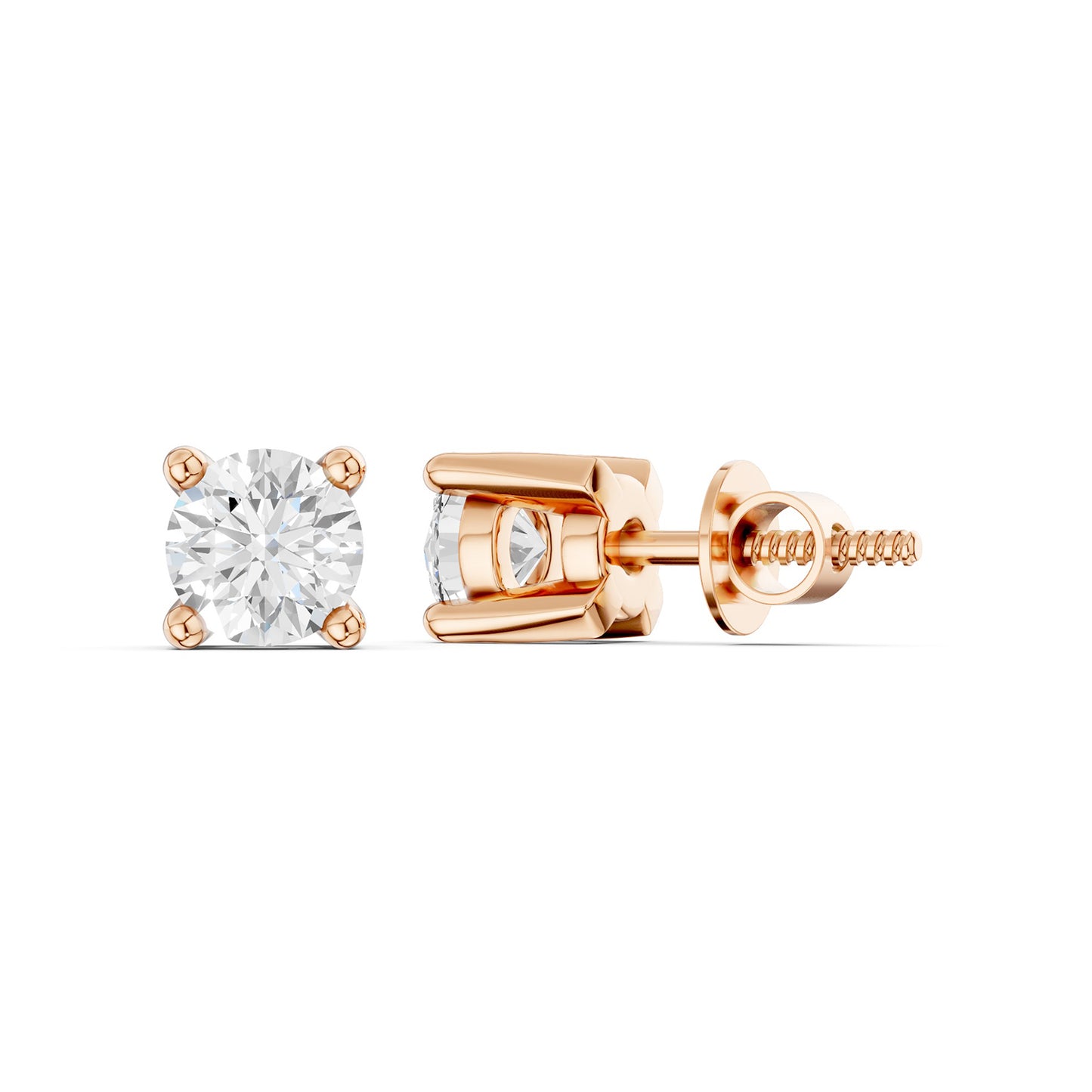 4-Prong Basket Round-Cut Studs