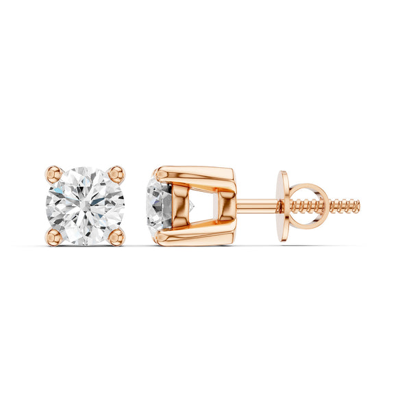 4-Prong Basket Round-Cut Studs