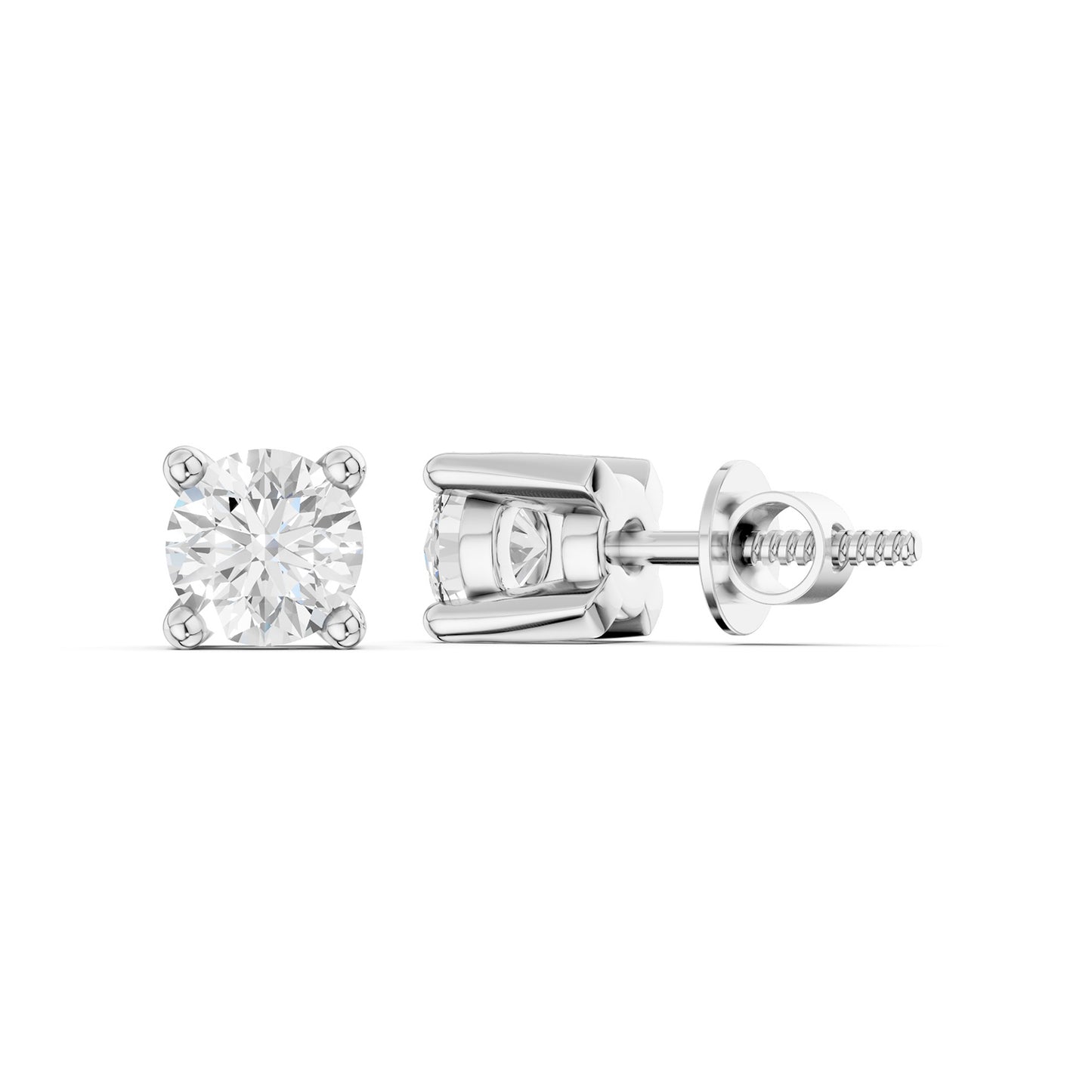 4-Prong Basket Round-Cut Studs