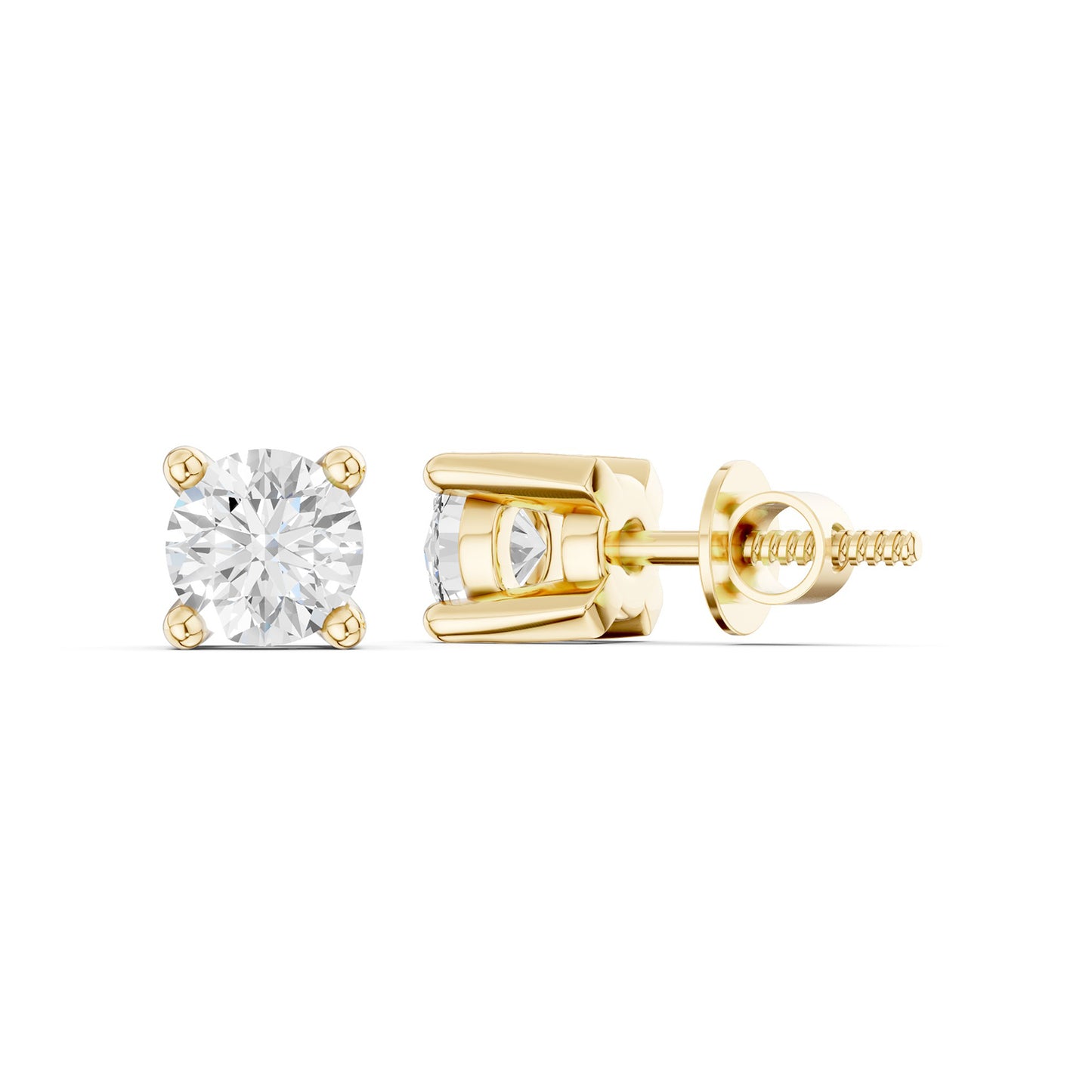 4-Prong Basket Round-Cut Studs