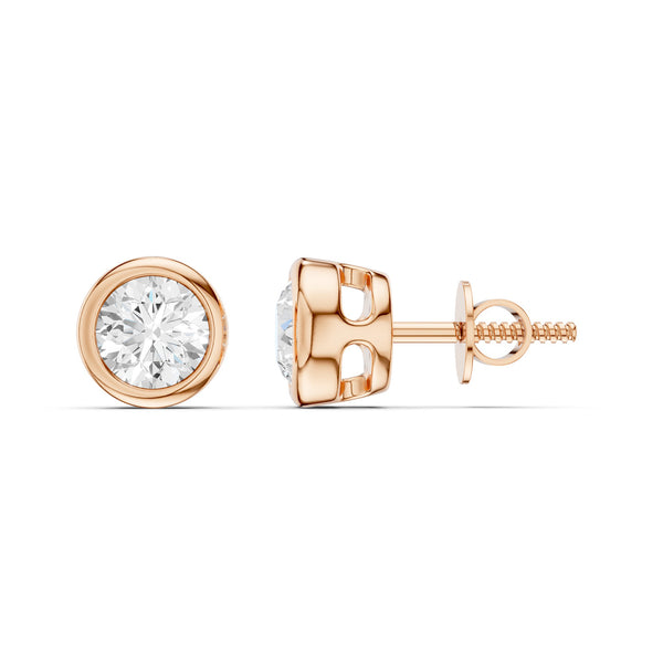 Faceted Bezel Round Studs