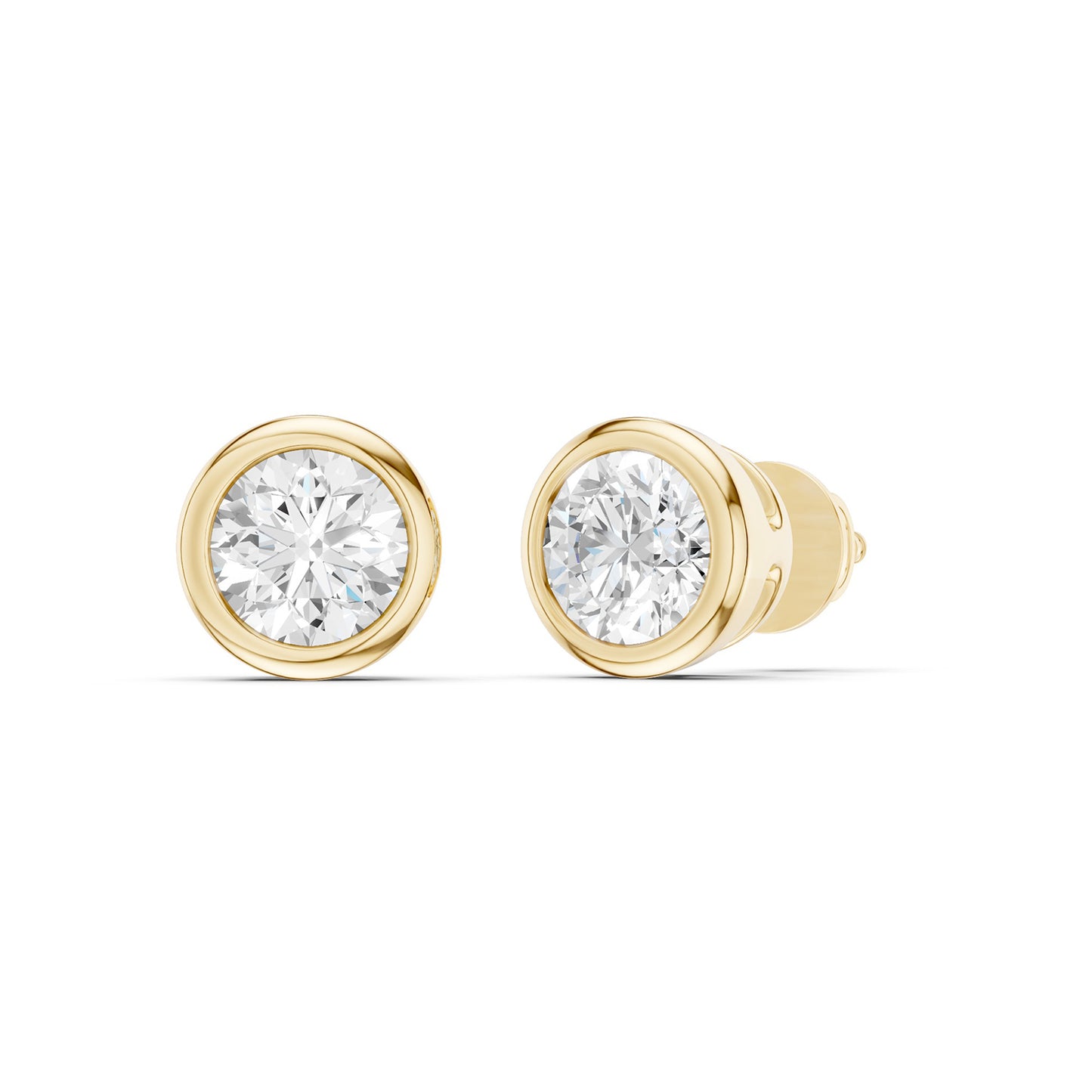 Faceted Bezel Round Studs