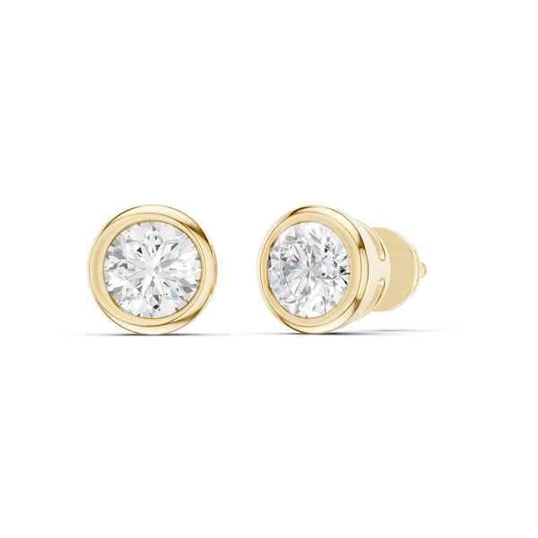 Faceted Bezel Round Studs